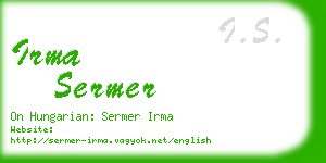 irma sermer business card